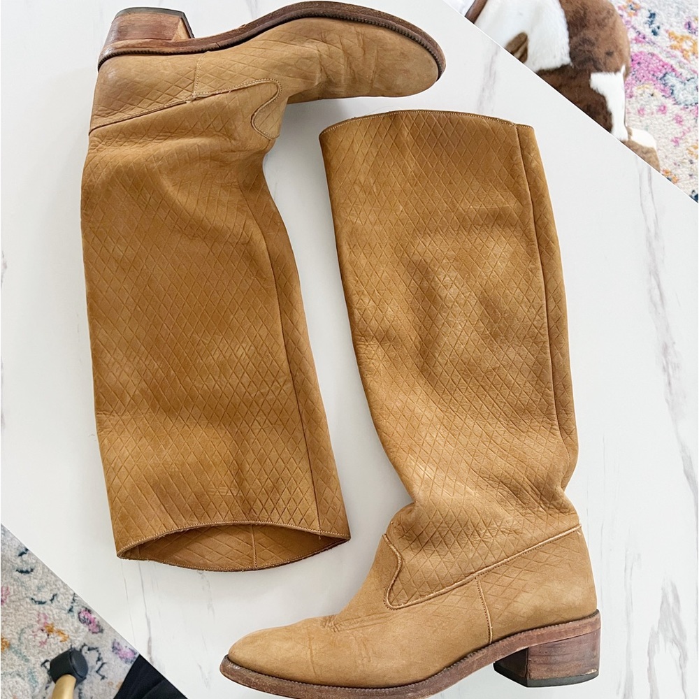 Gold Boots Leather Riding Boots